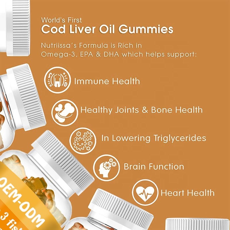 Omega 3 Balık Yağı Softgels EPA DHA Morina Karaciğeri Yağı Hapları Çocuklar İçin Sakızlı Yetişkin