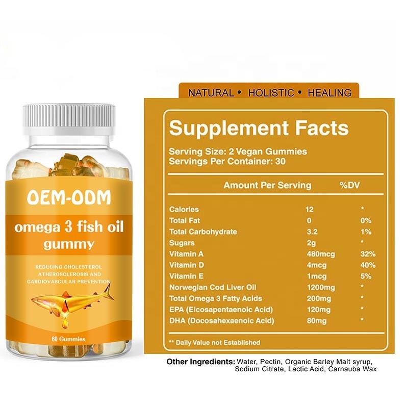 Omega 3 Balık Yağı Softgels EPA DHA Morina Karaciğeri Yağı Hapları Çocuklar İçin Sakızlı Yetişkin