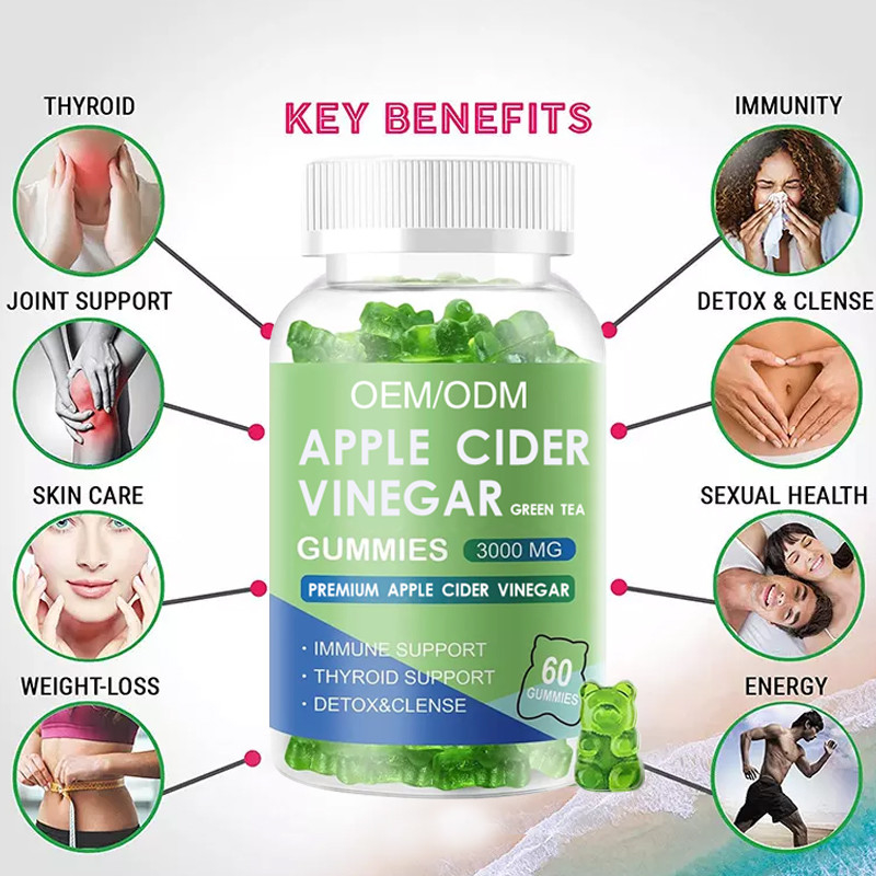 Oem Apple Cider Gummies Vegan Organik Keto Bhb İnce Kilo Kaybı Elma Sirkesi Şekeri