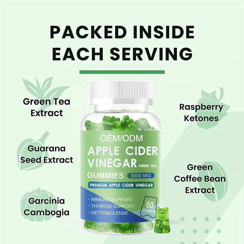 Oem Apple Cider Gummies Vegan Organik Keto Bhb İnce Kilo Kaybı Elma Sirkesi Şekeri