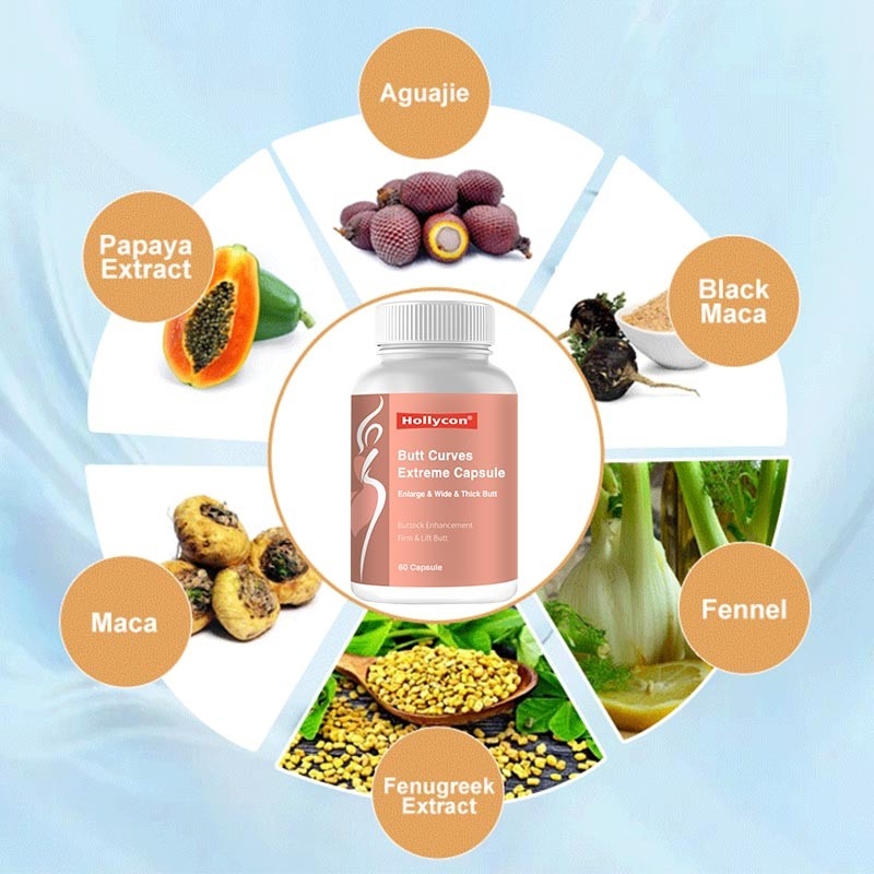 Bitkisel İçerik Popo Büyütme Kapsülleri Kalça Büyük Hızlı Kavisli Büyük Glutes Popo Booster Kadınlar İçin