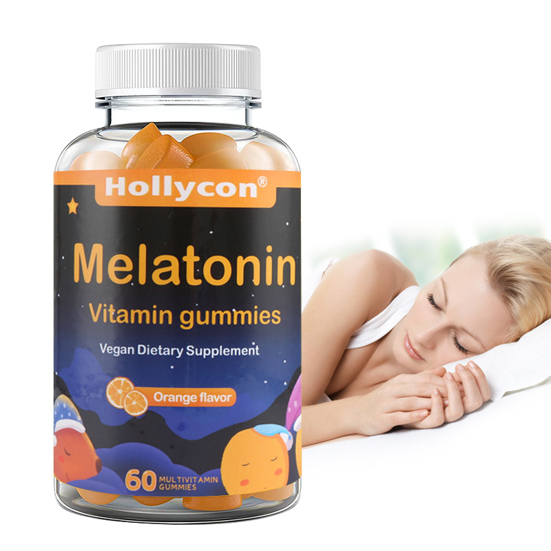 COA Takviyeleri OEM Desteği Uyku Relax Portakal Aromalı Melatonin Vitaminli Sakızlar