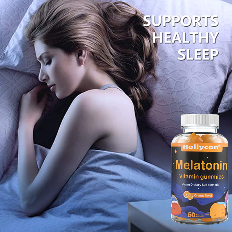 COA Takviyeleri OEM Desteği Uyku Relax Portakal Aromalı Melatonin Vitaminli Sakızlar
