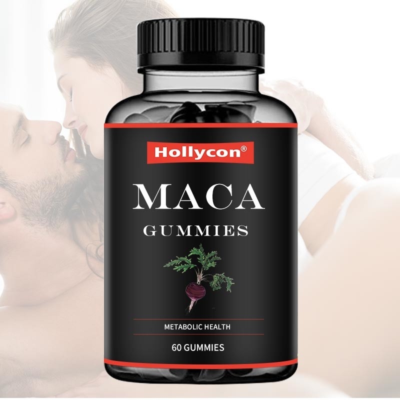 ODM Maca Root Gummies Siyah Kırmızı Sarı Hormon Desteği Enerji Dengesi Ruh Hali Odaklanmasını İyileştirir