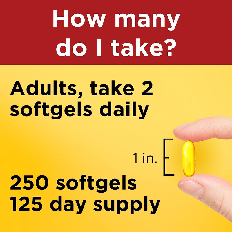 1000Mg Softgels Sağlıklı Kalp Desteği İçin Omega 3 Balık Yağı Takviyesi 250 Softgels 125 Günlük Tedarik