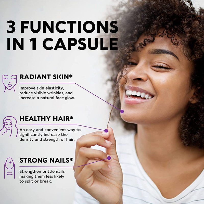 25000 Mcg Biotin Vitamin Hapları Saç Cilt Çivileri Kadın Sağlığı İçin 60pcs feme saç tabletleri