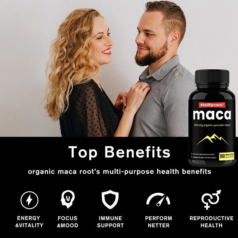 HACCP Takviyeleri OEM Boost Energy Erkekler Kadınlar İçin Organik Maca Kökü Kapsülleri