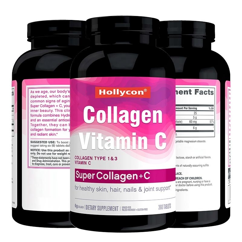 Kollajen Takviyeleri OEM Saç Derisi Ve Tırnak Desteği Organik C Vitamini Tabletleri