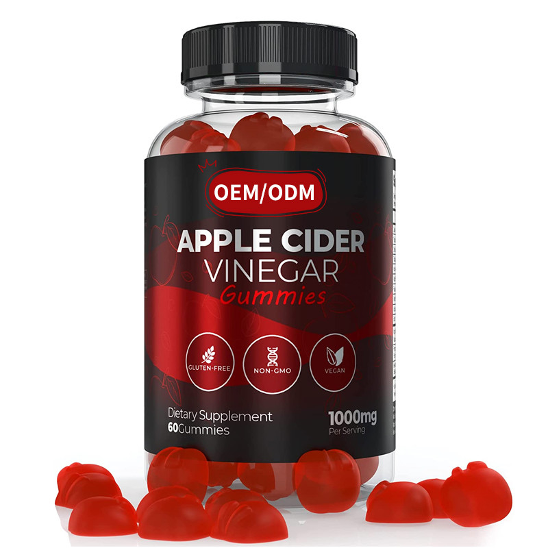 OEM ACV Kilo Verme Yönetimi Vitaminler Gluten Serbest Vegan GDO Olmayan Hızlı Kilo Verme Elma Sirkesi Sakızları