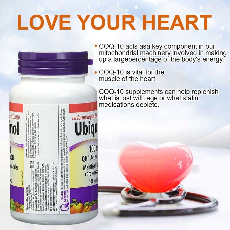OEM Sağlık Takviyesi Destek Kardiyovasküler Sağlık C Ubiquinol Koenzim Q10 Sağlıklı Kalp Q10 için Softgel Kapsüller