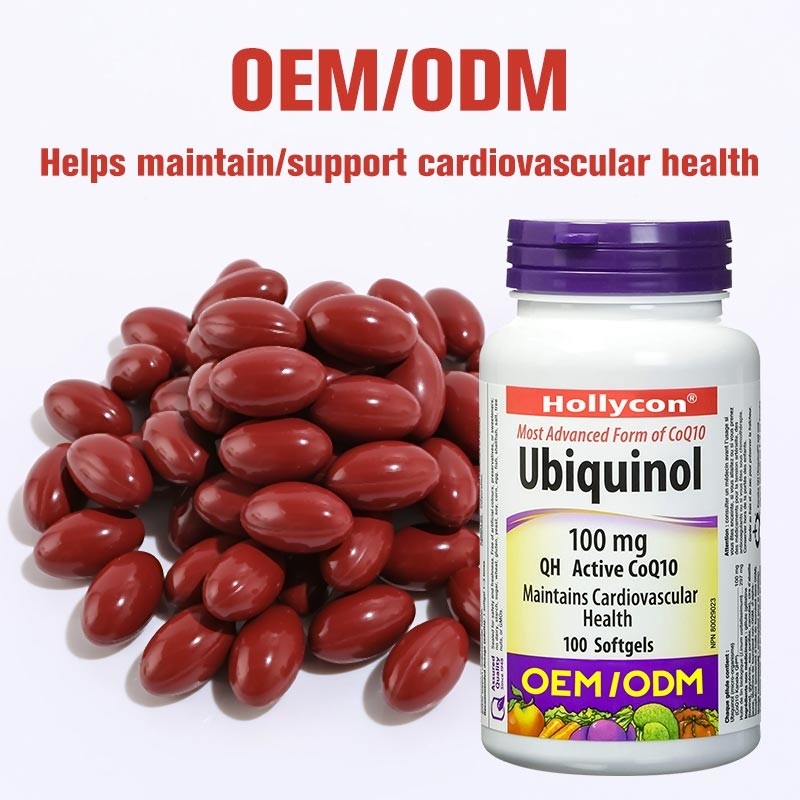 OEM Sağlık Takviyesi Destek Kardiyovasküler Sağlık C Ubiquinol Koenzim Q10 Sağlıklı Kalp Q10 için Softgel Kapsüller