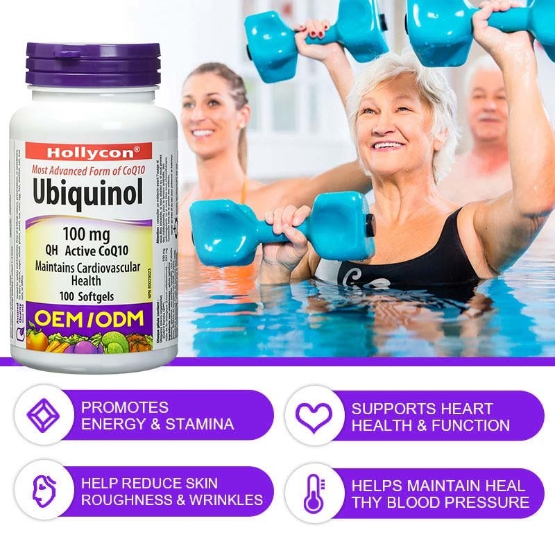 OEM Sağlık Takviyesi Destek Kardiyovasküler Sağlık C Ubiquinol Koenzim Q10 Sağlıklı Kalp Q10 için Softgel Kapsüller