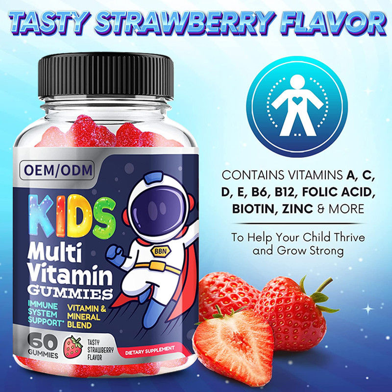 Çocuklar Multivitamin Sakızlı Tüm 13 Temel Vitamin Anahtar Mineraller Bağışıklık Desteği Besin Takviyesi