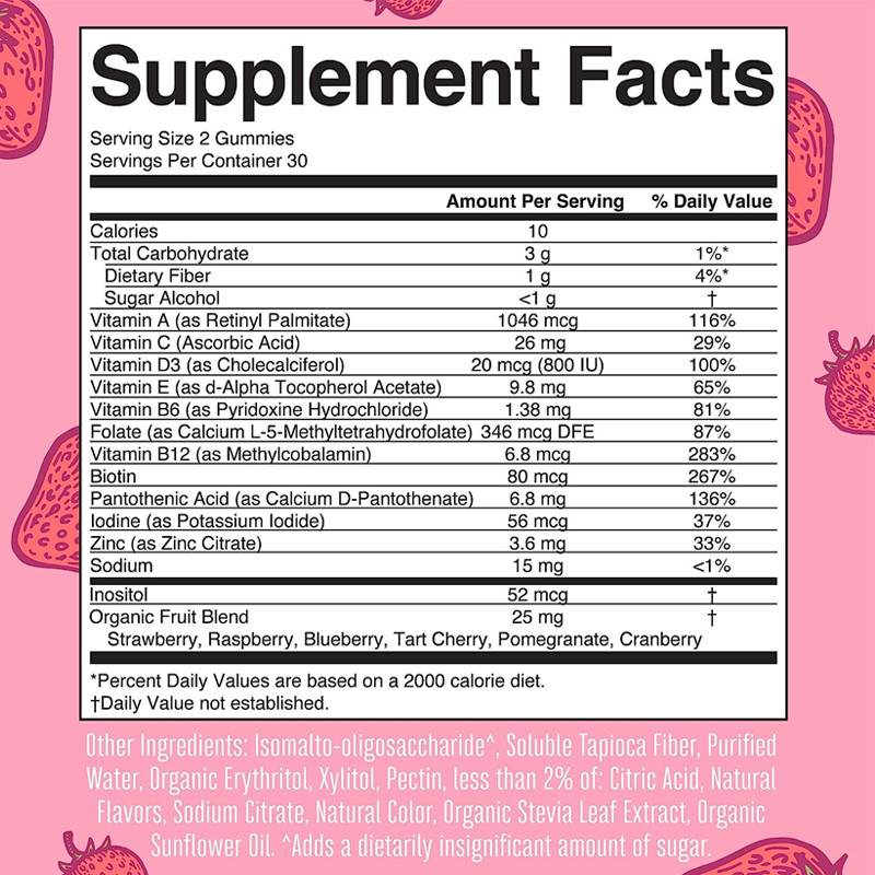 Bağışıklık Desteği Günlük Kadın Multivitamin Vitaminleri Organik İçerikli Saç Derisi Ve Tırnak Sakızı