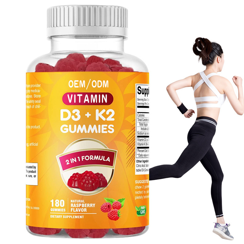 COA, Vitamin D3 K2 ile OEM Kalsiyum Takviyeleri Kemik Sağlığı Bağışıklık Desteği Sakızları