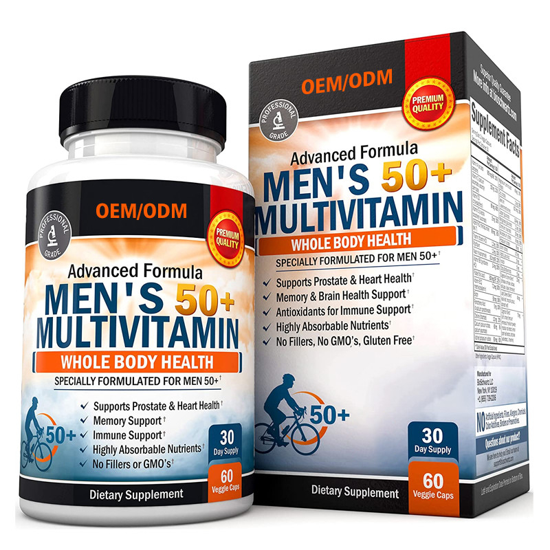 Enerji Odak Performansı İçin Özel Lezzet Erkek Multivitamin Çinko Kalsiyum Magnezyum Multivitamin Kapsülleri