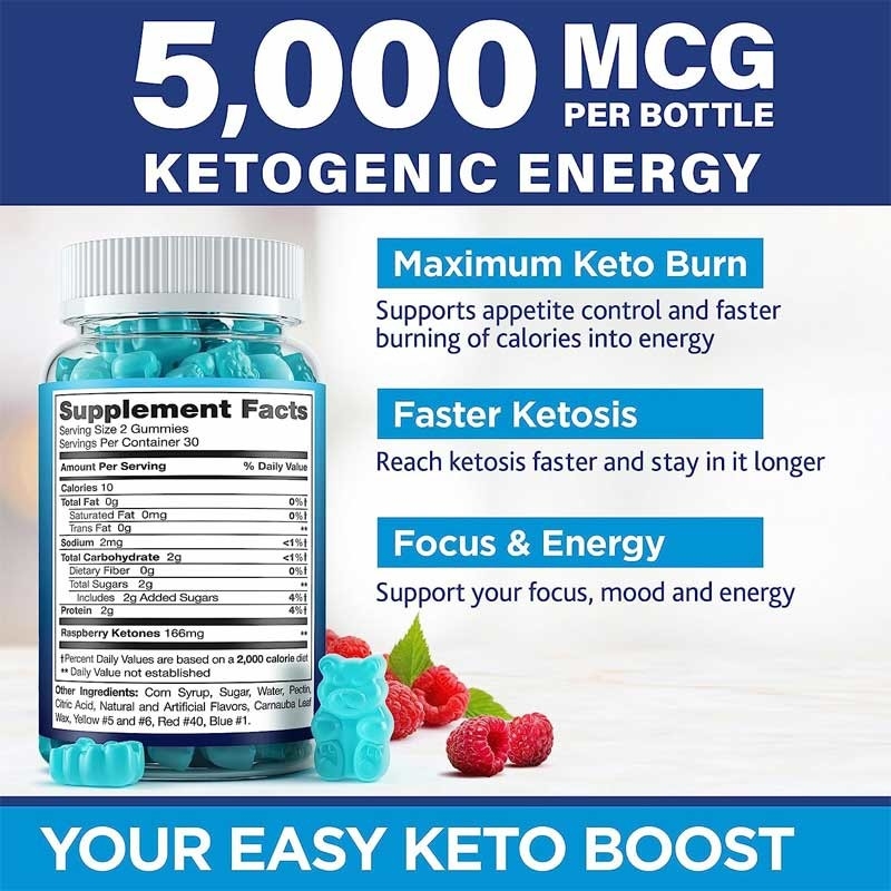 HACCP Keto Burn Gummies 5000 mg Ekstra Güçlü Keto Atıştırmalık Gummies Metabolizmayı Artırır Keto Vitaminler