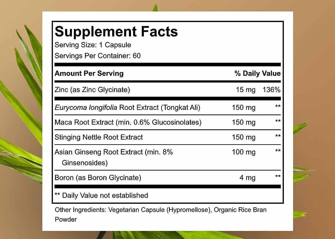 Tongkat Ali Kök Ekstraktı Erkek Sağlığı Kapsülü Performans ve Doğal Erkek Destek Bitkisel Takviyeleri