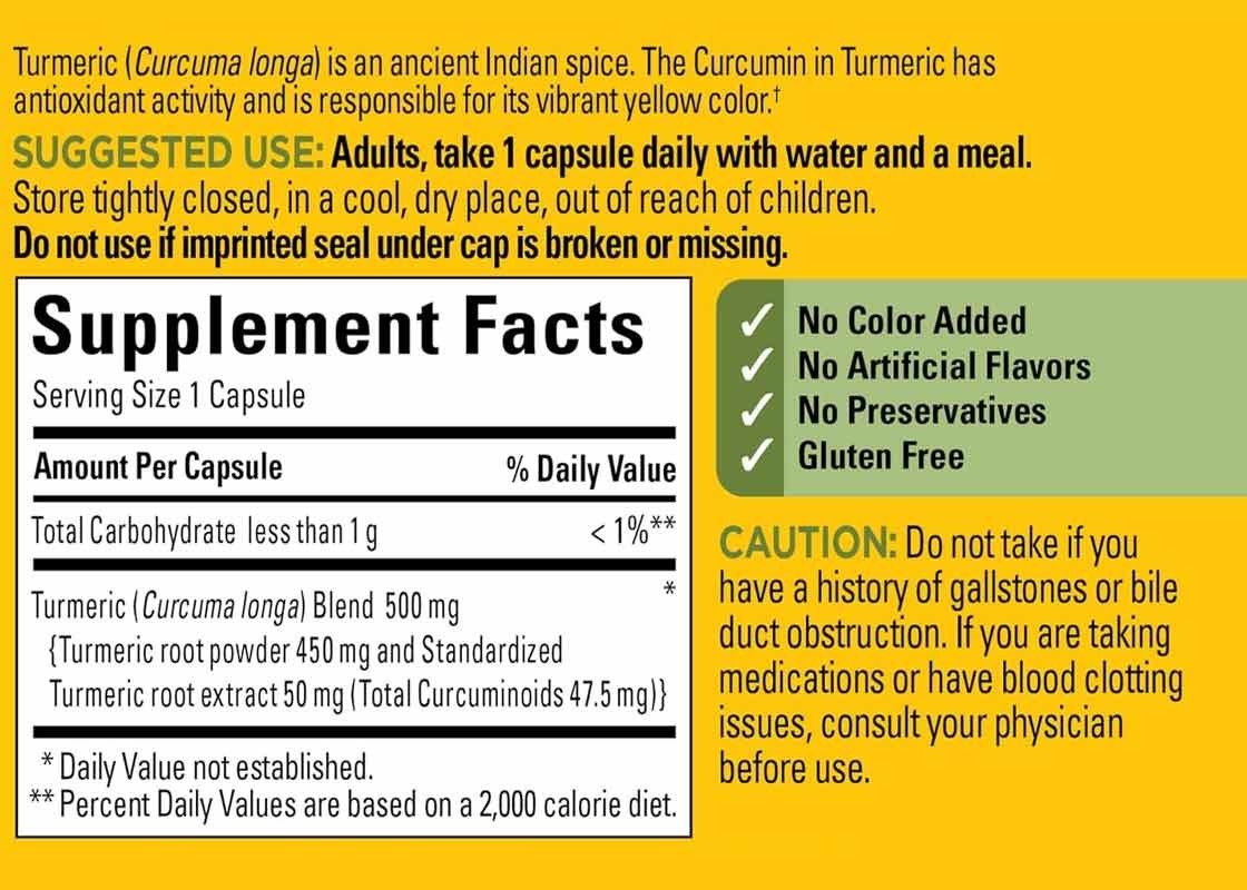 ODM Zerdeçal Kurkumin Kapsülleri 120 pcs Eklem Rahatlığı ve Beyin Fonksiyonu Destek Takviyesi