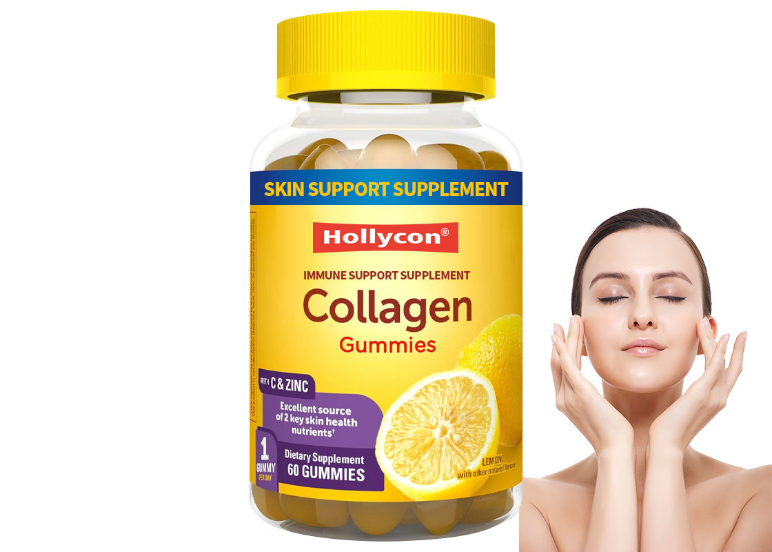 C Vitamini Zenk Biotini 60 PCS ile COA Kolajen Sakızları Cilt Sağlığı için Bağışıklık Destek Takviyesi