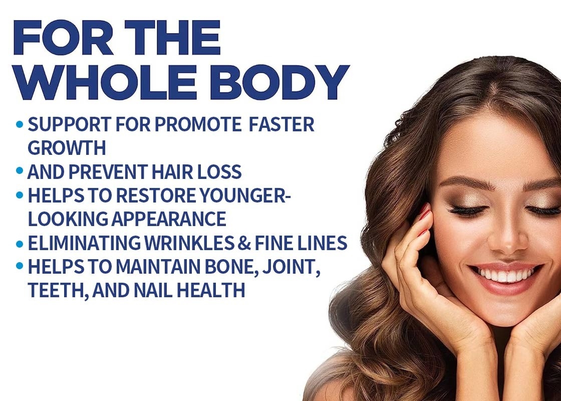 60PCS Biotin Keratin ve Kolajen Kapsülleri Kemik Eklemlerinin Sağlığını Korumaya Yardımcı Olur Dişler ve Tırnak Sağlığı Saç Büyümesi Takviyesi