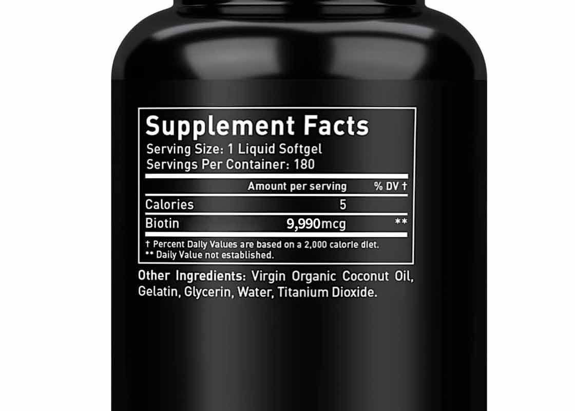 Temiz Biotin Vitamini Kokos Yağı Softgels ile Sakızlar Cilt ve Tırnak Sağlığı İçin Daha Hızlı Saç Büyümesi Biotin Takviyesi