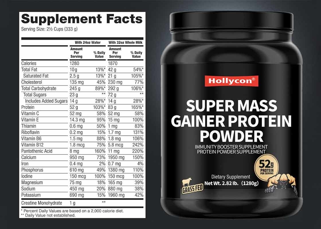 Super Kütle Kazanıcı Protein Tozu Kas Destek Protein Tozu Bağışıklık Güçlendirici Takviye