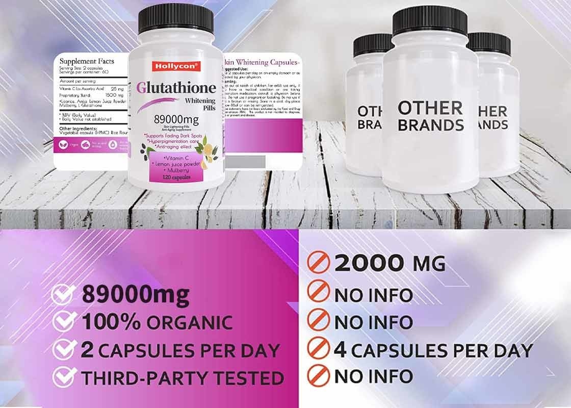 OEM Glutathione Beyazlama Hapları Cildin Beslenmesine Yardımcı Olur Ve Tonu Aydınlatır Yaşlanma Karşıtı Takviye