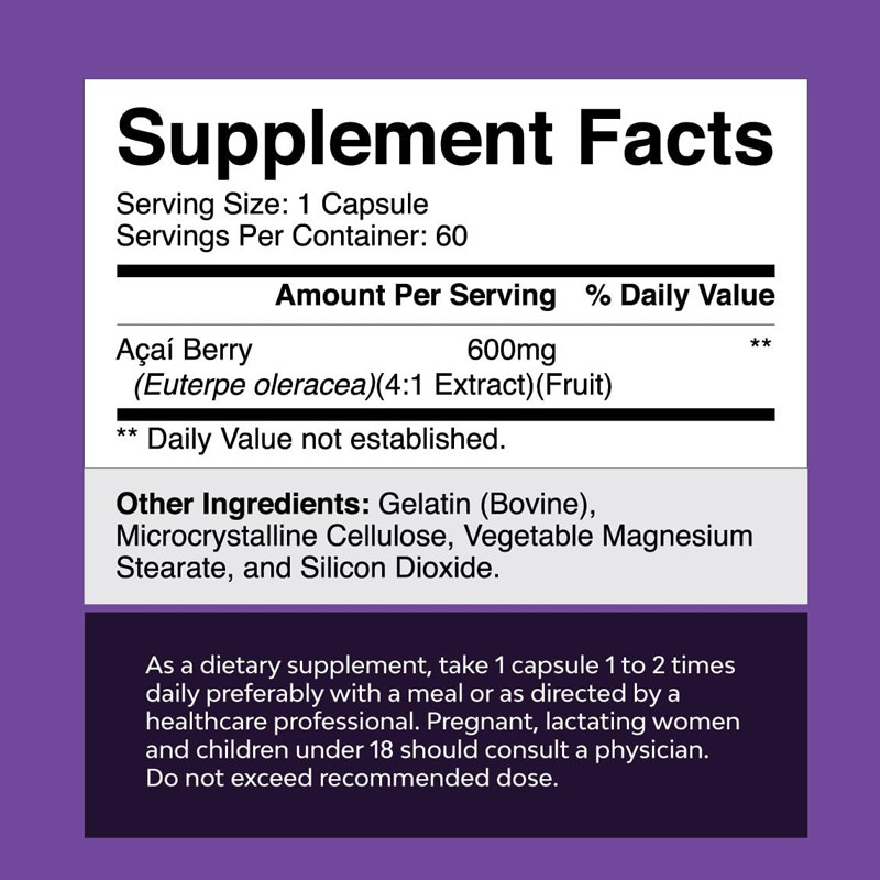 OEM Vitaminler Mineraller Antioksidan Formülü Acai Berry Antioksidan Destek Kilo Verme Takviyesi Kadınlar ve Erkekler İçin