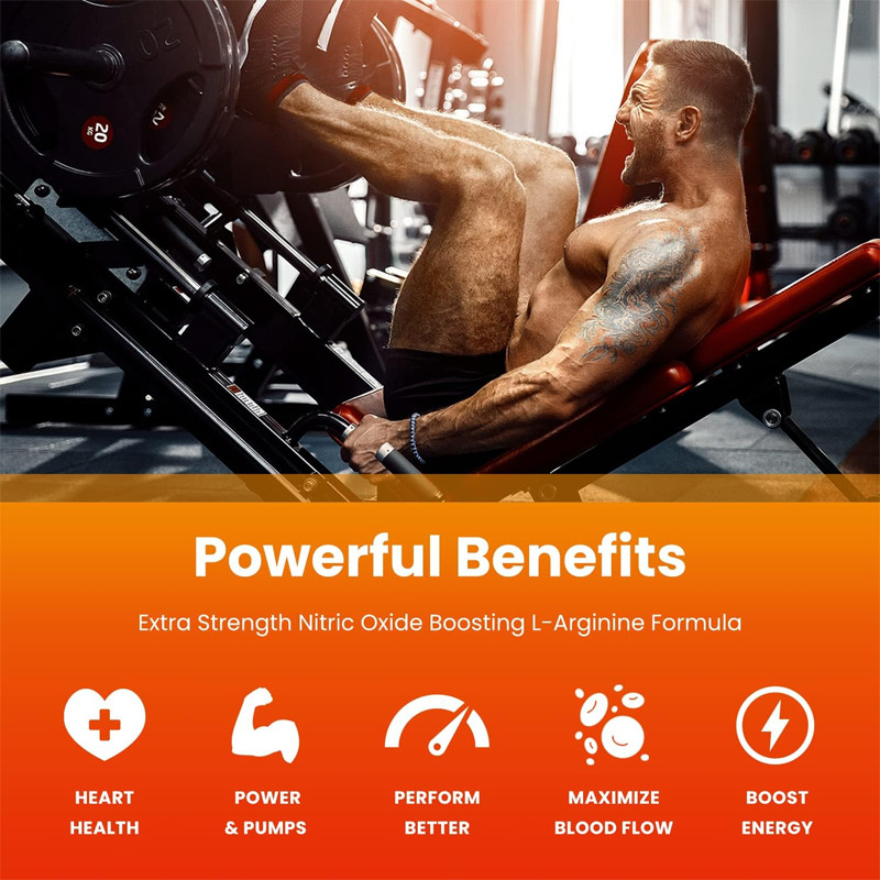 OEM Premium L Arginine Takviyesi L-Arginine Tozu & L Citrulline Üzüm Tohumu & Zencefil ile Geliştirilmiş