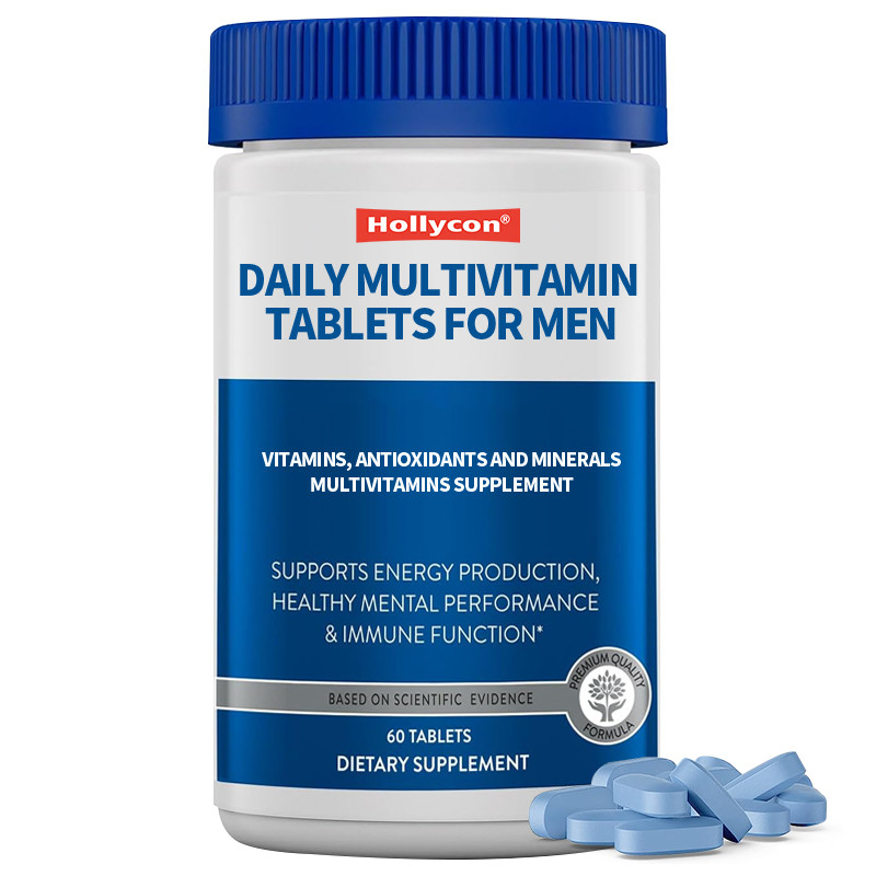 Özel Etiket Erkekler İçin Gündelik Multivitamin Tabletleri Vitaminler, Antioksidanlar ve Mineraller Erkekler 50+ Multivitamin Takviyesi