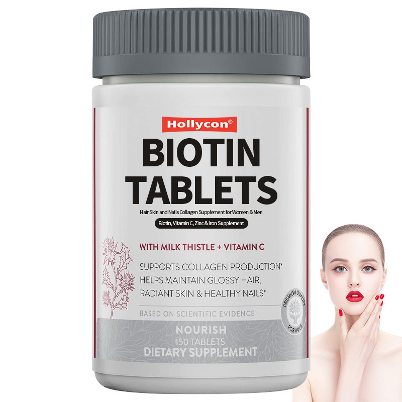 Biotin Tabletleri Saç Derisi Ve Tırnaklar Kadınlar ve Erkekler İçin Kolajen Takviyesi C Vitamini, Çinko ve Demir Takviyesi