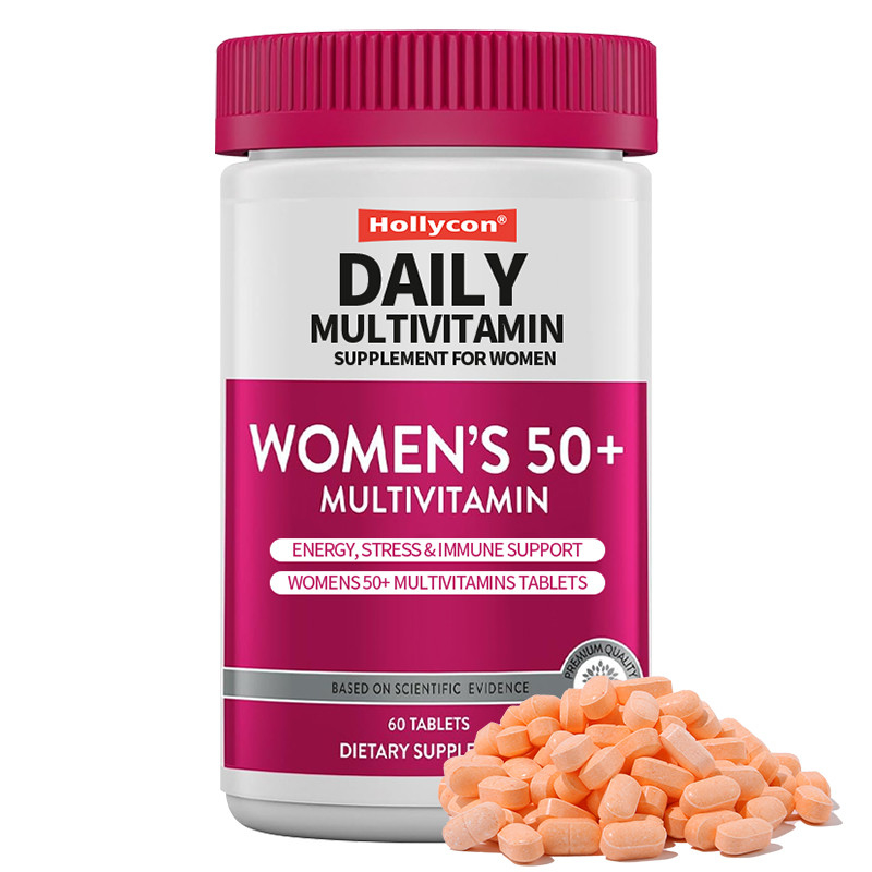 Günlük Multivitamin Takviyesi Kadınlar Enerji, Stres ve Bağışıklık Desteği Kadınlar 50+ Multivitamin Tabletleri