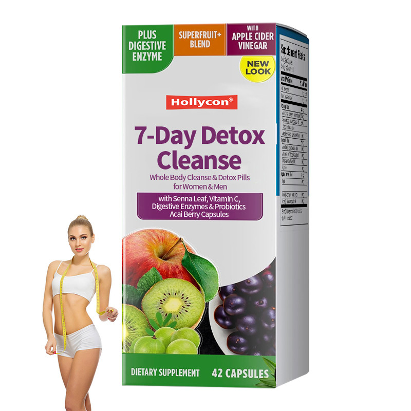 7 Gündüz Detox Temizle Senna Yapraklı Kapsüller C Vitamini Sindirim Enzimleri Probiyotikler Acai Berry Kapsülleri