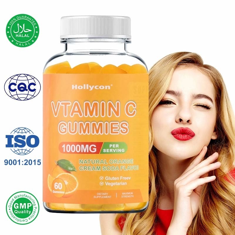 750mg C Vitamini Sakızları Yetişkinler için B Vitaminleri ile Bağışıklık Desteği Glutensiz Portakal