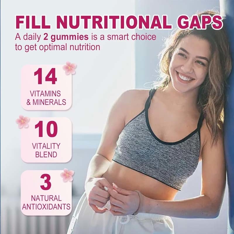 OEM & ODM Destek Bayanlar İçin Natural Ingredients Multivitamin Şekersiz Gummies