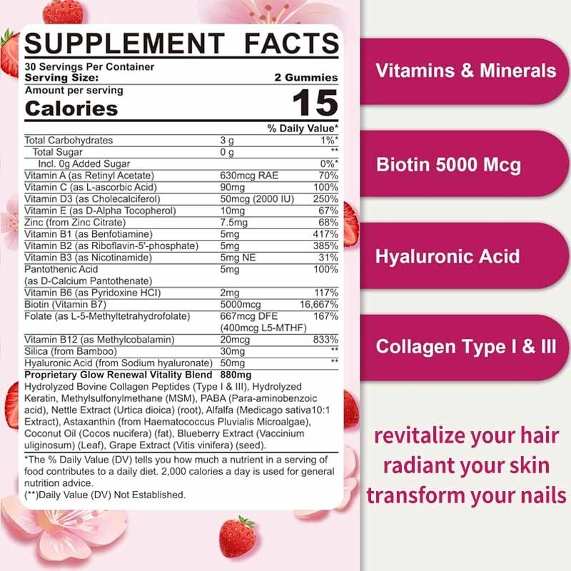 OEM & ODM Destek Bayanlar İçin Natural Ingredients Multivitamin Şekersiz Gummies