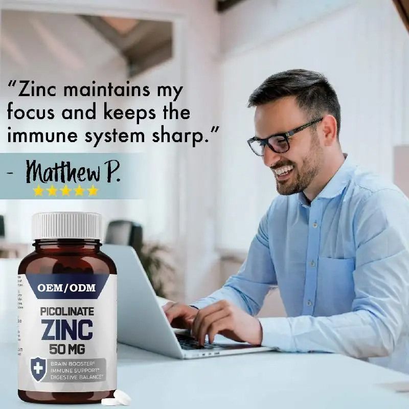 OEM Çinko Pikolinat 30mg Büyüme Bağışıklık Fonksiyonu Kapsülleri için İyi Absorbe Ek