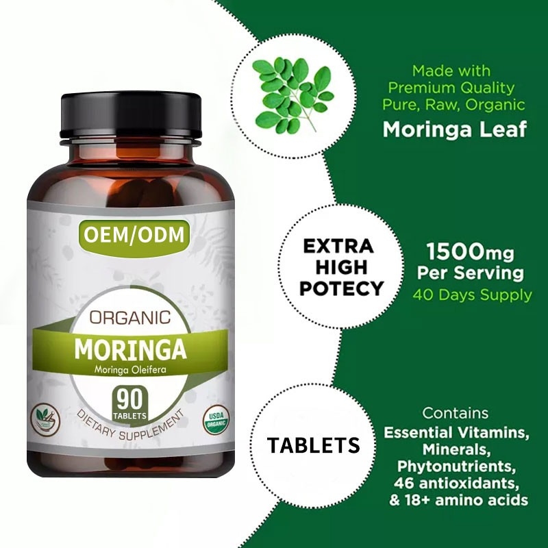 OEM Toptan Satış 1500mg Herbal Slim Kapsülü Moringa Oleifera Yağ Yakma Tabletleri