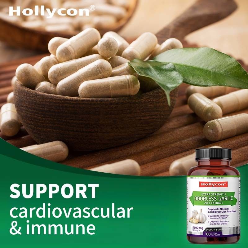 OEM Desteği Organik Kokusuz Sarımsak Ekstraktı Yetişkin Sarımsak Vegan Kapsülleri için Antioksidan