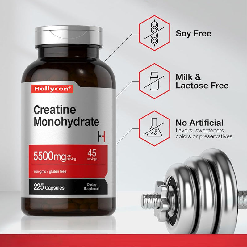 OEM GMO Olmayan Yetişkinler İçin Gluten Serbest Enerji Destekleri Kreatin Monohidrat Kapsülü