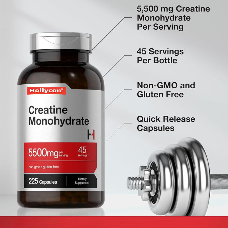 OEM GMO Olmayan Yetişkinler İçin Gluten Serbest Enerji Destekleri Kreatin Monohidrat Kapsülü