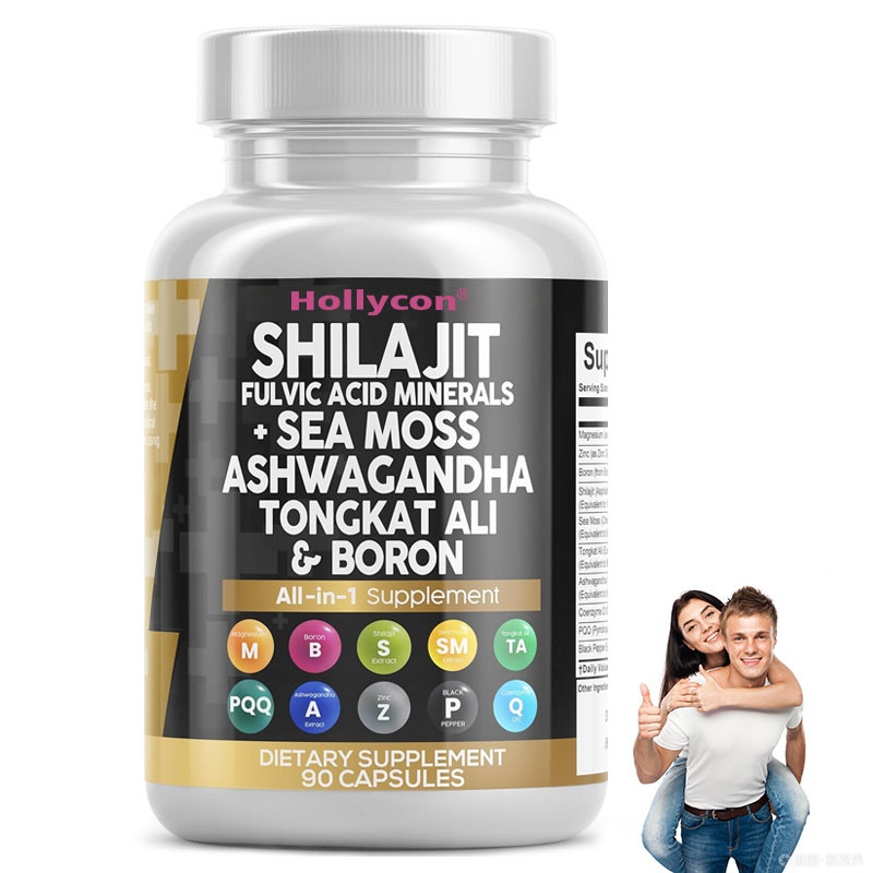 OEM Ashwagandha Tongkat Ali Bor Magnezyum Erkekler İçin Fulvik Asit Shilajit Kapsülleri