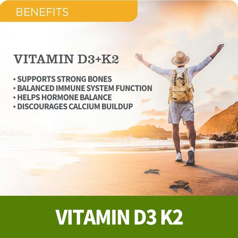 OEM Vegan Bağışıklık Destek D3+K2 MK7 Vitamin D3 K2 Kapsülleri Yetişkinler İçin Diyet