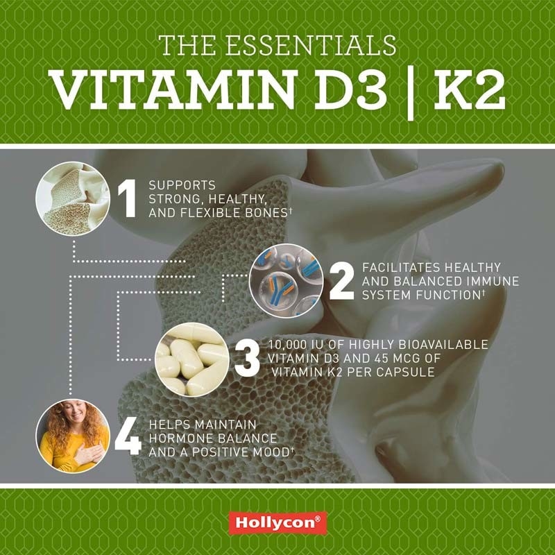 OEM Vegan Bağışıklık Destek D3+K2 MK7 Vitamin D3 K2 Kapsülleri Yetişkinler İçin Diyet