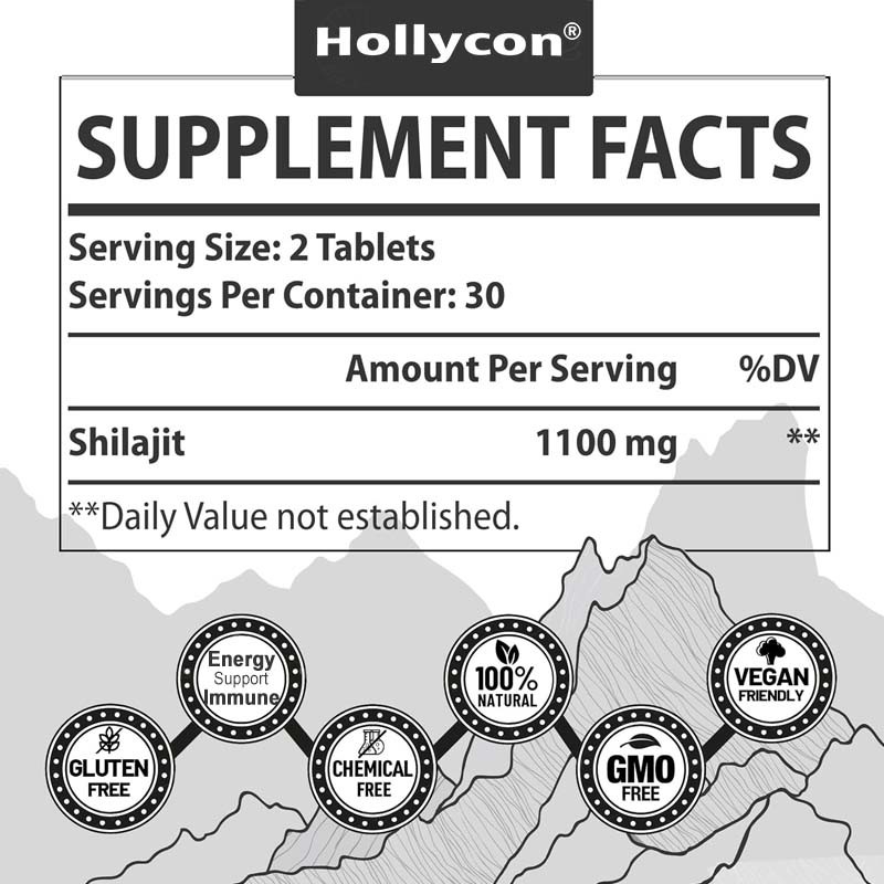 Shilajit Tabletleri Enerji Bağışıklık Desteği Erkekler ve Kadınlar İçin Organik Shilajit