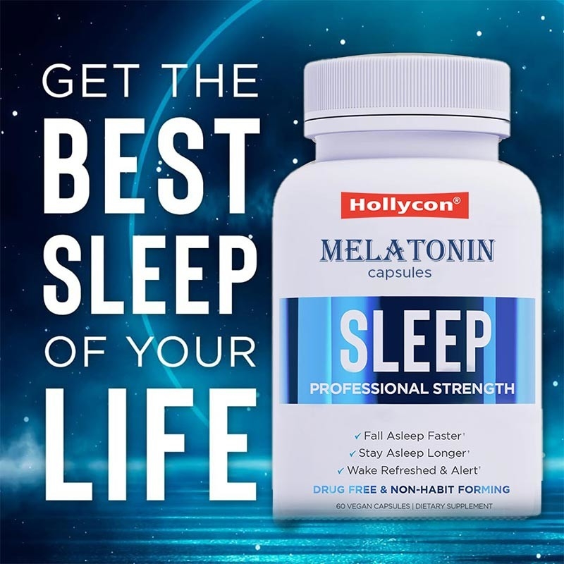 Tedarikçi Melatonin Kapsülleri Yetişkinler İçin Uyku Yardımı Magnezyum Glisinatlı Uyku Takviyesi