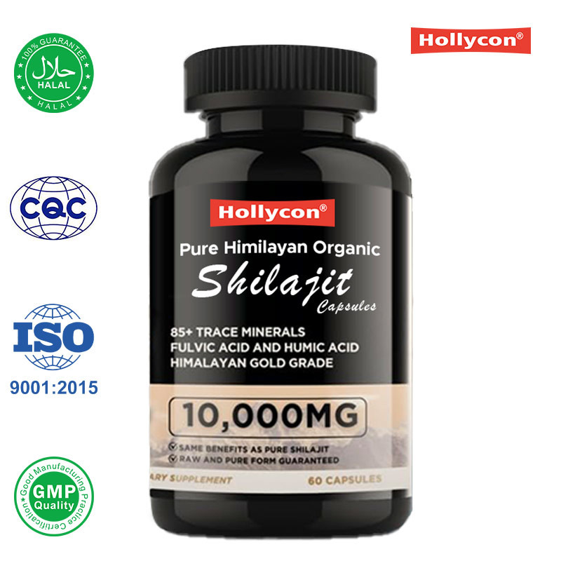 OEM Temiz Himalaya Organik Shilajit Kapsülleri Antioksidan Enerji Destekle İmmün Stres Telafi