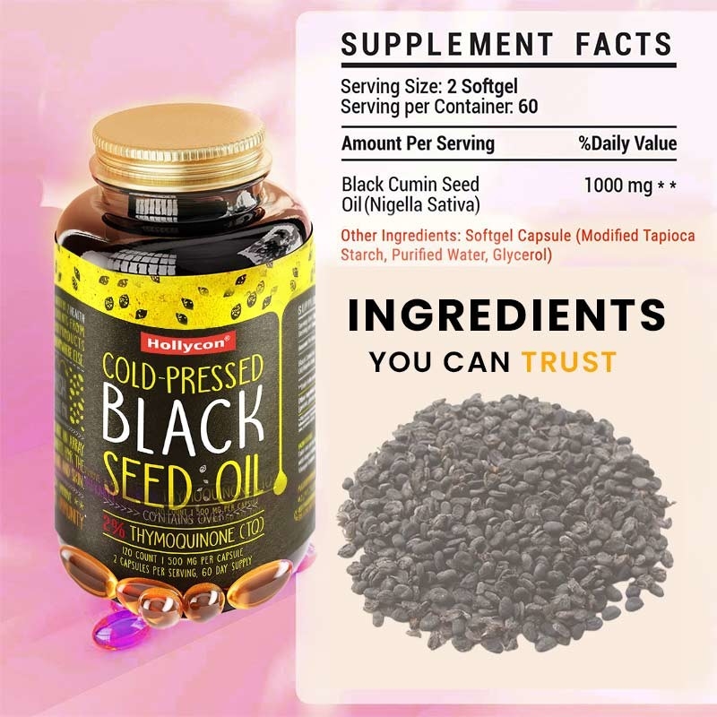 Siyah Kumin Tohumu Yağı Immün desteği için 1000mg Siyah Kumin Tohumu Yağı Softgels