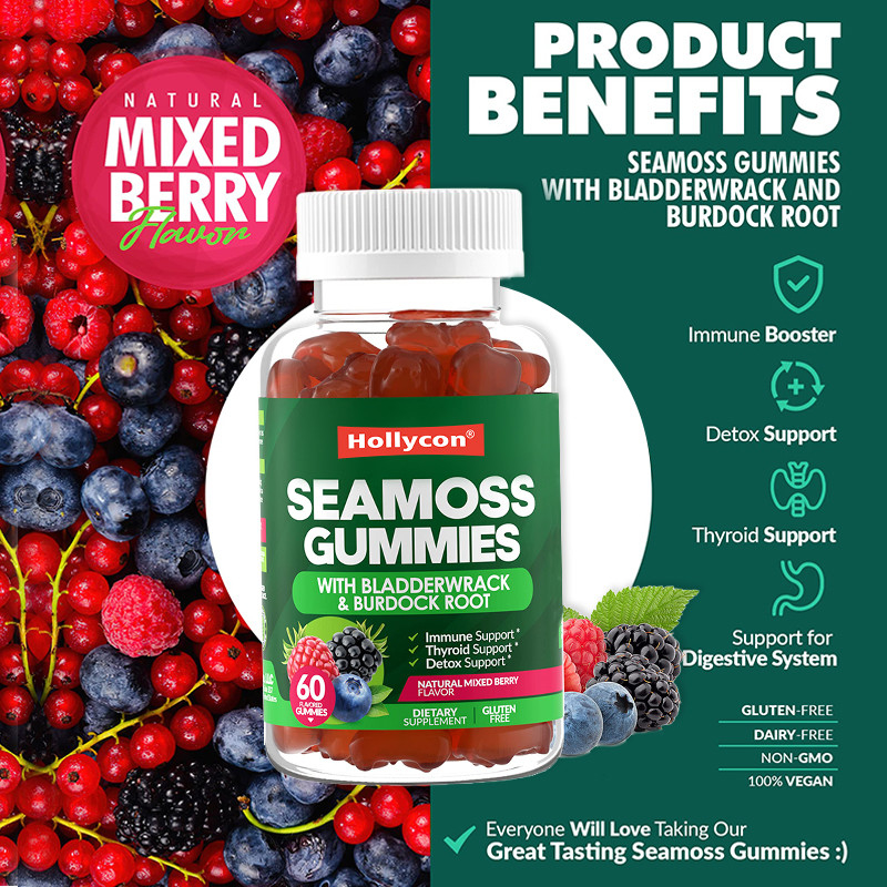 İrlanda Denizi Moose Gummies 1000mg Mesane Yıkımı Denizi Moose Gummies Digestif Destek için